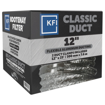 KFI Classic Aluminum Ducting, 12 in x 25 ft