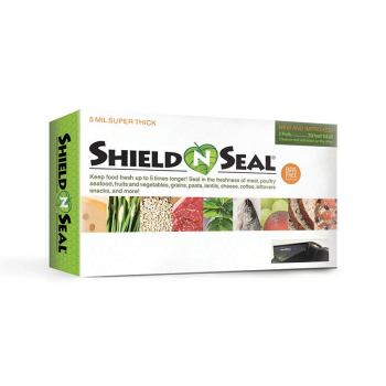 Shield N Seal – Vacuum Seal Roll, Clear and Black - 11 in x 19.5 ft (2 Rolls), box