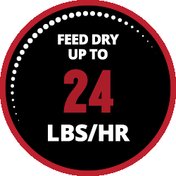Feed dry up to 24 lbs per hour