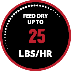 Feed dry up to 25 lbs per hour
