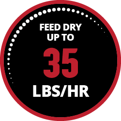 Feed dry up to 35 lbs per hour