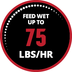 Feed wet up to 75 lbs per hour
