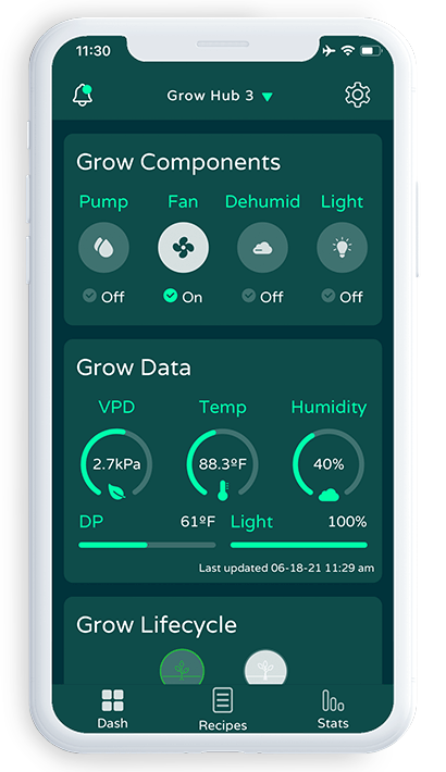 mobile screenshot of Niwa app live dashboard